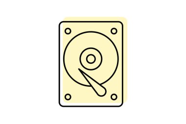 Disk simgesi, disk, depolama, veri, bilgisayar, düzenlenebilir vektör, piksel mükemmel, illüstratör ai dosyası