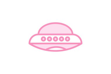 UFO simgesi, tanımlanamayan uçan nesne, uzaylı, uzay gemisi, dünya dışı, düzenlenebilir vektör, piksel mükemmel, çizer ai dosyası