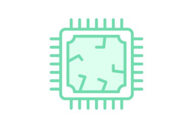 Mikroçip simgesi, çip, teknoloji, bilgisayar, elektronik, düzenlenebilir vektör, piksel mükemmel, illüstratör ai dosyası