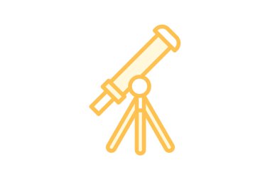 Teleskop simgesi, boşluk, astronomi, gökyüzü, gözlem, düzenlenebilir vektör, piksel mükemmel, illüstratör ai dosyası