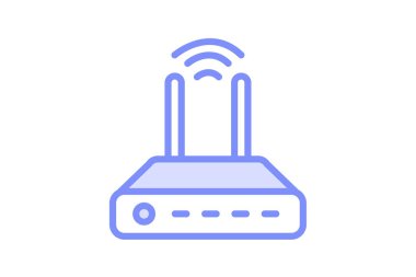 Modem simgesi, internet, bağlantı, ağ, iletişim, düzenlenebilir vektör, piksel mükemmel, illüstratör ai dosyası