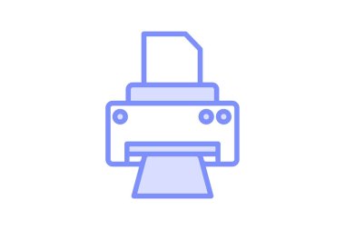 Yazıcı simgesi, yazdırma, belge, kağıt, ofis, düzenlenebilir vektör, piksel mükemmel, illüstratör ai dosyası