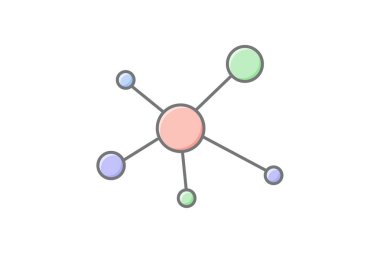 Moleküller simgesi, bilim, kimya, biyoloji, yapı, düzenlenebilir vektör, piksel mükemmel, illüstratör ai dosyası