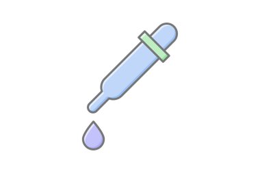 Bırakma simgesi, pipet, laboratuvar, sıvı, bilim, düzenlenebilir vektör, piksel mükemmel, illüstratör ai dosyası