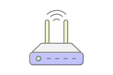 Modem simgesi, internet, bağlantı, ağ, iletişim, düzenlenebilir vektör, piksel mükemmel, illüstratör ai dosyası