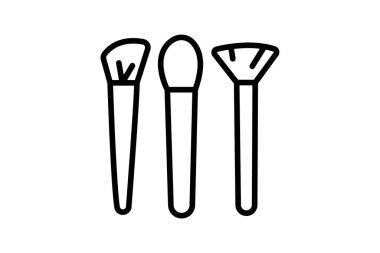 Güzellik Fırçası simgesi, fırçalar, makyaj, araçlar, uygulama, düzenlenebilir vektör, piksel mükemmel, illüstratör ai dosyası