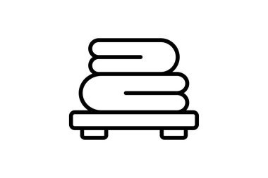 Güzellik Havlusu simgesi, havlu, spa, banyo, yumuşak, düzenlenebilir vektör, piksel mükemmel, illüstratör ai dosyası