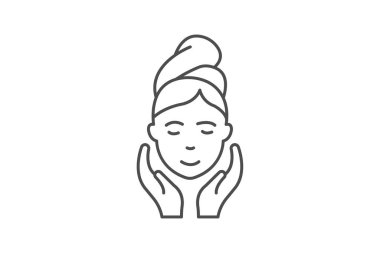 Güzellik bakımı simgesi, bakım, cilt bakımı, sağlık, rutin, düzenlenebilir vektör, piksel mükemmel, illüstratör ai dosyası