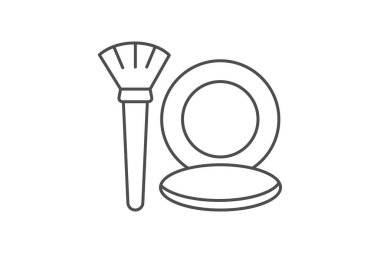 Güzellik simgesi, kızarma, makyaj, yanaklar, kozmetik, düzenlenebilir vektör, piksel mükemmel, illüstratör ai dosyası