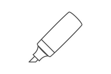 Güzellik Vurgulayıcıları simgesi, fosforlu kalemler, makyaj, yüz, parlaklık, düzenlenebilir vektör, piksel mükemmel, illüstratör ai dosyası