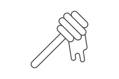 Honey Dipper simgesi, bal, dipper, mutfak, çatal, düzenlenebilir vektör, piksel mükemmel, illüstratör ai dosyası