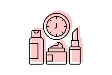 Güzellik rutini simgesi, rutin, günlük, cilt bakımı, düzenlenebilir vektör, piksel mükemmel, illüstratör ai dosyası