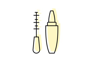 Güzellik Maskarası simgesi, rimel, makyaj, gözler, kirpikler, düzenlenebilir vektör, piksel mükemmel, illüstratör ai dosyası