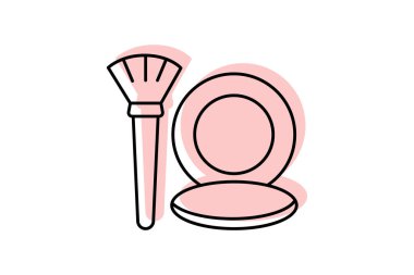 Güzellik simgesi, kızarma, makyaj, yanaklar, kozmetik, düzenlenebilir vektör, piksel mükemmel, illüstratör ai dosyası