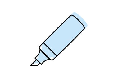 Güzellik Vurgulayıcıları simgesi, fosforlu kalemler, makyaj, yüz, parlaklık, düzenlenebilir vektör, piksel mükemmel, illüstratör ai dosyası