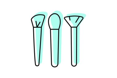 Güzellik Fırçası simgesi, fırçalar, makyaj, araçlar, uygulama, düzenlenebilir vektör, piksel mükemmel, illüstratör ai dosyası