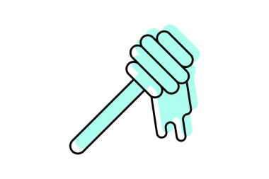 Honey Dipper simgesi, bal, dipper, mutfak, çatal, düzenlenebilir vektör, piksel mükemmel, illüstratör ai dosyası