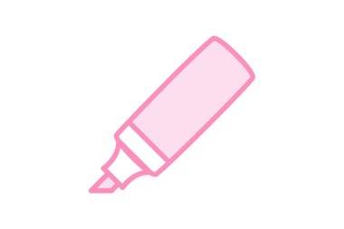 Güzellik Vurgulayıcıları simgesi, fosforlu kalemler, makyaj, yüz, parlaklık, düzenlenebilir vektör, piksel mükemmel, illüstratör ai dosyası