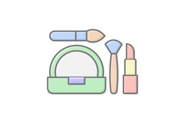 Güzellik makyaj ikonu, makyaj, kozmetik, güzellik, ürünler, düzenlenebilir vektör, piksel mükemmel, illüstratör ai dosyası