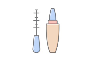 Güzellik Maskarası simgesi, rimel, makyaj, gözler, kirpikler, düzenlenebilir vektör, piksel mükemmel, illüstratör ai dosyası