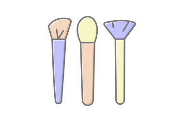 Güzellik Fırçası simgesi, fırçalar, makyaj, araçlar, uygulama, düzenlenebilir vektör, piksel mükemmel, illüstratör ai dosyası