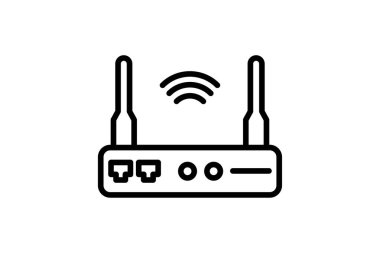 Yönlendirici simgesi, ağ, internet, bağlantı, kablosuz ağ, düzenlenebilir vektör, piksel mükemmel, illüstratör ai dosyası