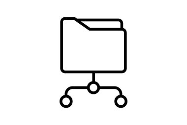 Ağ Dizini simgesi, dizin, dosya, paylaşım, bilgisayar, düzenlenebilir vektör, piksel mükemmel, illüstratör ai dosyası