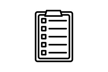 Kontrol listesi simgesi, liste, görev, yapılacak iş, plan, düzenlenebilir vektör, piksel mükemmel, illüstratör ai dosyası