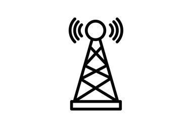 Sinyal kulesi simgesi, kule, sinyal, iletişim, radyo, düzenlenebilir vektör, piksel mükemmel, illüstratör ai dosyası