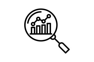 Arama Analitik simgesi, arama, analitik, veri, analiz, düzenlenebilir vektör, piksel mükemmel, illüstratör ai dosyası
