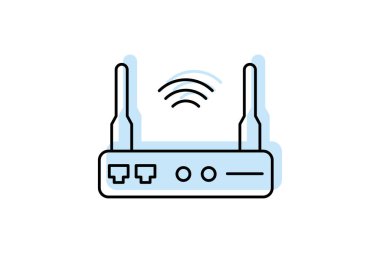 Yönlendirici simgesi, ağ, internet, bağlantı, kablosuz ağ, düzenlenebilir vektör, piksel mükemmel, illüstratör ai dosyası