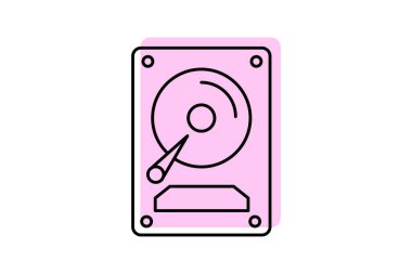 Disk simgesi, disk, depolama, veri, bilgisayar, düzenlenebilir vektör, piksel mükemmel, illüstratör ai dosyası