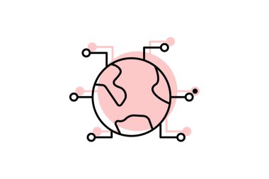 Global Ağ simgesi, küresel, ağ, dünya çapında, internet, düzenlenebilir vektör, piksel mükemmel, illüstratör ai dosyası