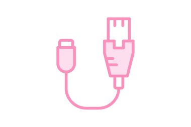 Kablo simgesi, kablo, bağlantı, internet, ağ, düzenlenebilir vektör, piksel mükemmel, illüstratör ai dosyası