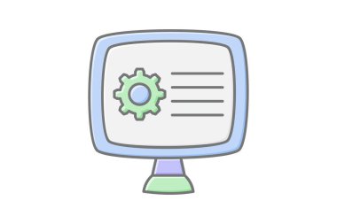 Veri işleme simgesi, işlem, analiz, bilgi, bilgisayar, düzenlenebilir vektör, piksel mükemmel, illüstratör ai dosyası