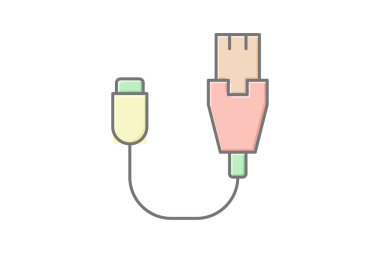 Kablo simgesi, kablo, bağlantı, internet, ağ, düzenlenebilir vektör, piksel mükemmel, illüstratör ai dosyası