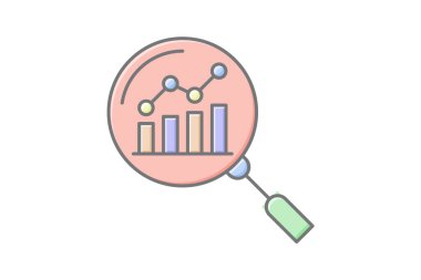 Arama Analitik simgesi, arama, analitik, veri, analiz, düzenlenebilir vektör, piksel mükemmel, illüstratör ai dosyası