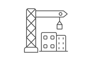 İnşa İnşa İnşa İnşa Çizgisi simgesi, vektör, piksel mükemmel, illüstratör dosyası