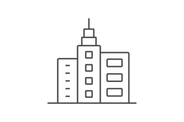 Yüksek Katlı İnşa İnce Çizgisi simgesi, vektör, piksel mükemmel, illüstratör dosyası