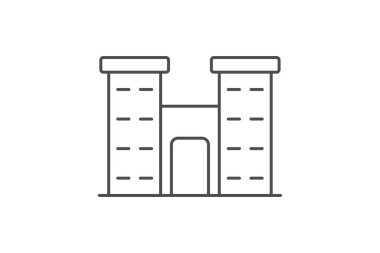 Kondominyum ince çizgi simgesi, vektör, piksel mükemmel, illüstratör dosyası