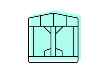 Framework renk gölge ince çizgi simgesi, vektör, piksel mükemmel, illüstratör dosyası oluşturuluyor