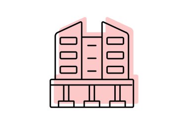 Yapı Vakfı renk gölge ince çizgi simgesi, vektör, piksel mükemmel, illüstratör dosyası