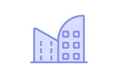 Modern Bina duotone çizgi simgesi, vektör, piksel mükemmel, illüstratör dosyası