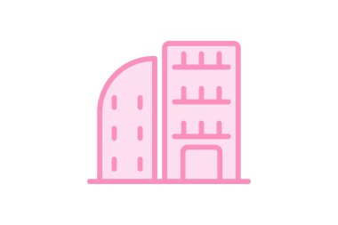 Daire Binası duotone satır simgesi, vektör, piksel mükemmel, illüstratör dosyası