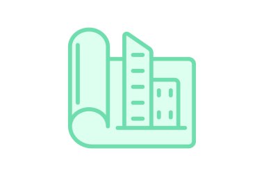 Blueprint duotone satır simgesi, vektör, piksel mükemmel, illüstratör dosyası oluşturuluyor