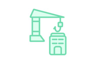 İnşa Sitesi duotone çizgi simgesi, vektör, piksel mükemmel, illüstratör dosyası