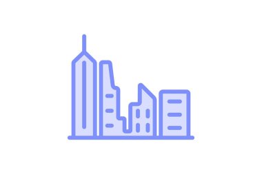 Kentsel Skyline duotone çizgi simgesi, vektör, piksel mükemmel, illüstratör dosyası