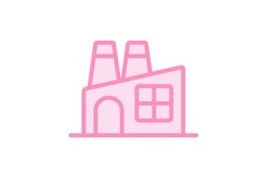 İnşa Fabrikası duotone çizgi simgesi, vektör, piksel mükemmel, illüstratör dosyası