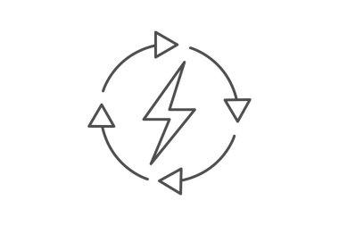Yenilenebilir Enerji İnce Çizgisi simgesi, vektör, piksel mükemmel, illüstratör dosyası