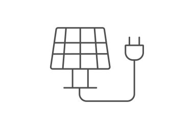 Güneş Enerjisi Konsepti İnce çizgi simgesi, vektör, piksel mükemmel, illüstratör dosyası
